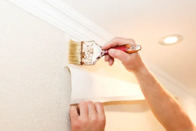 Pose de papier peint à Péone — revêtements muraux et toiles de verre